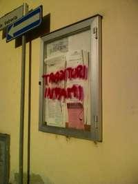 Scritte contro la CISL di Figline